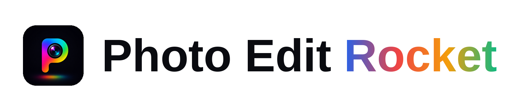 PhotoEditRocket dark logo on transparent background