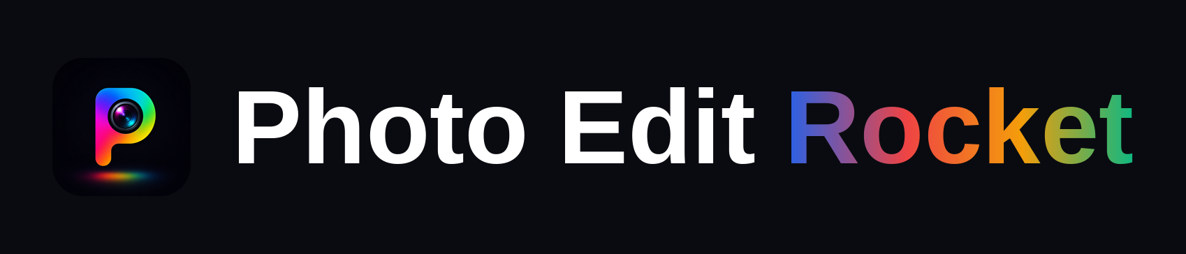 PhotoEditRocket logo for dark backgrounds