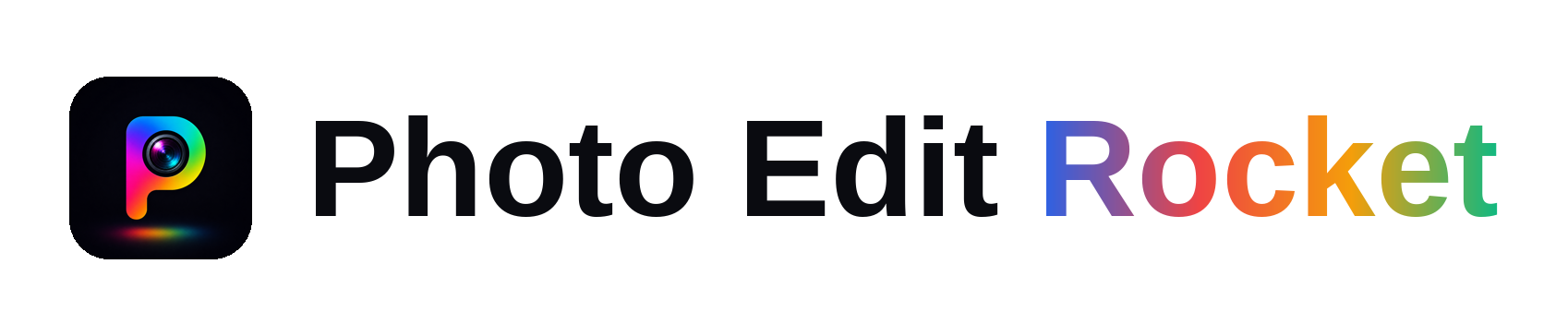 PhotoEditRocket logo for light backgrounds