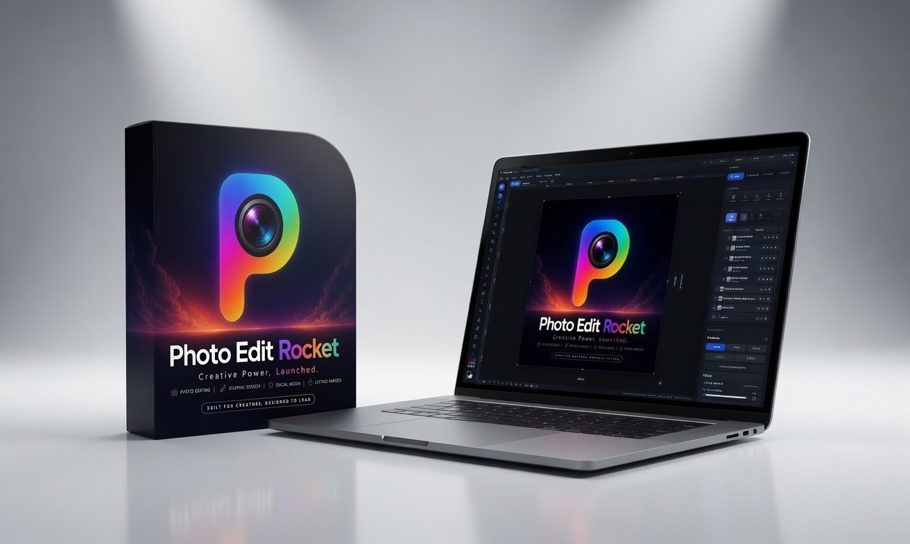 PhotoEditRocket desktop app and product box